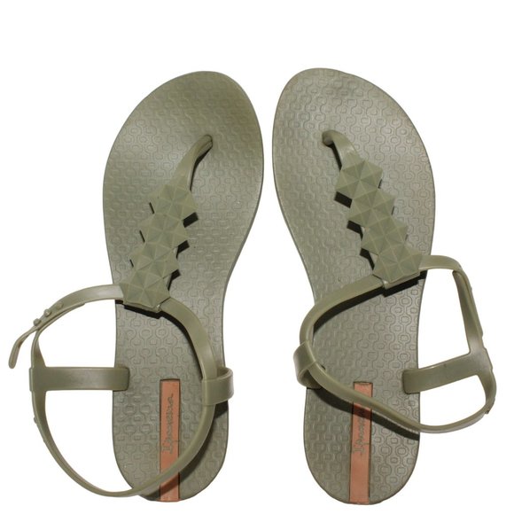 Ipanema Class Fem US 6 EUR 37 Green Gray Rubber Sandal Flip Flop Buckle Closure - Picture 6 of 7
